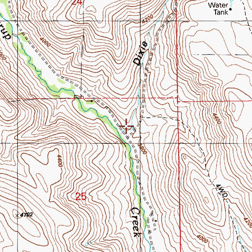 Topographic Map of Dixie Gulch, ID