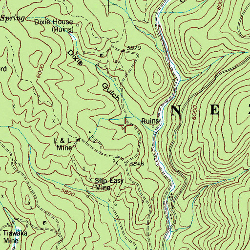 Topographic Map of Dixie Gulch, ID