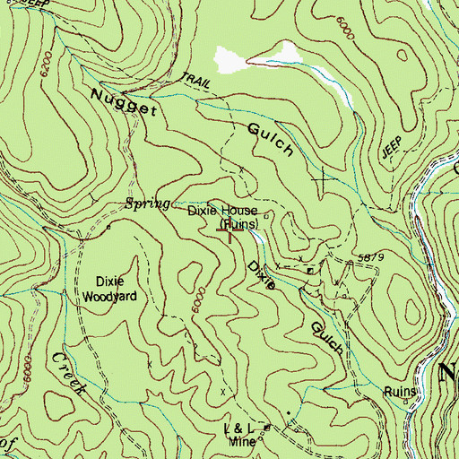 Topographic Map of Dixie House (historical), ID