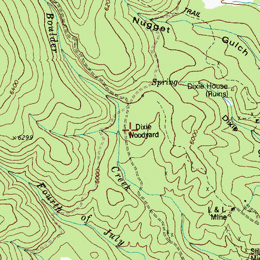 Topographic Map of Dixie Woodyard, ID