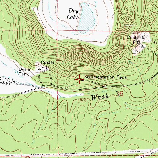 Topographic Map of Sedimentation Tank, AZ