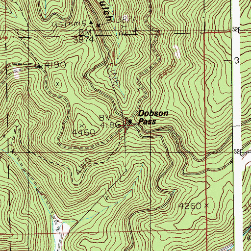 Topographic Map of Dobson Pass, ID