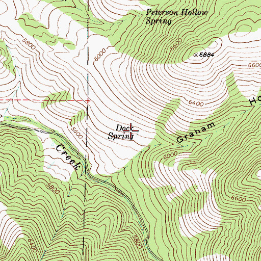Topographic Map of Dock Spring, ID