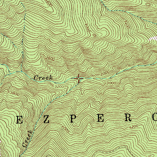 Topographic Map of Doe Creek, ID