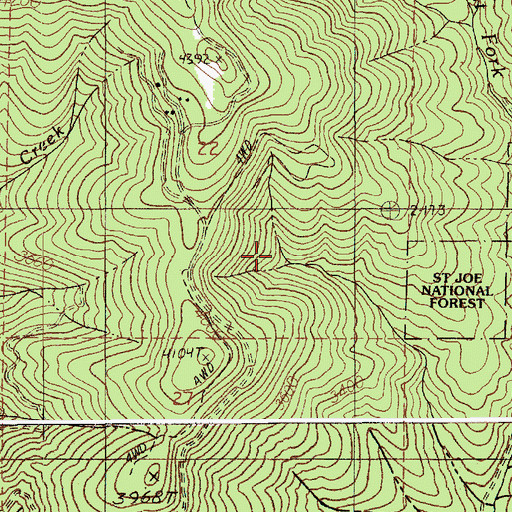 Topographic Map of Doer Mine, ID