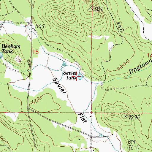 Topographic Map of Sevier Tank, AZ