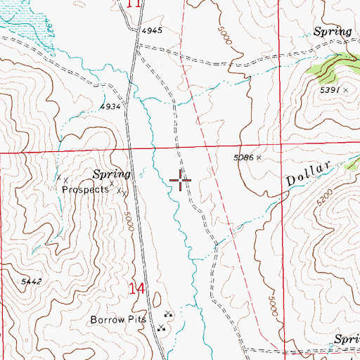 Topographic Map of Dollar Creek, ID