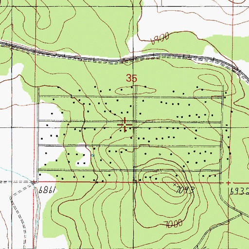 Topographic Map of Sherwood Forest Estates, AZ