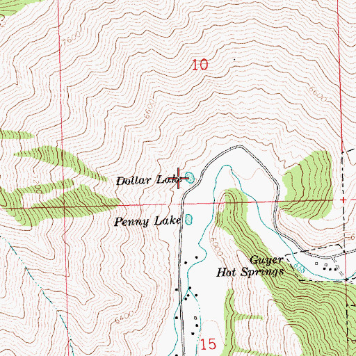 Topographic Map of Dollar Lake, ID