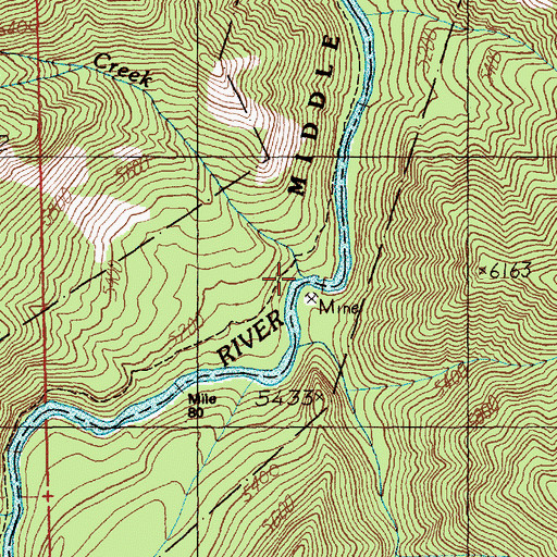 Topographic Map of Dome Creek, ID