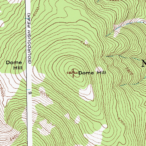 Topographic Map of Dome Hill, ID