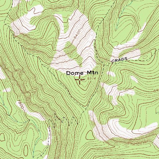 Topographic Map of Dome Mountain, ID