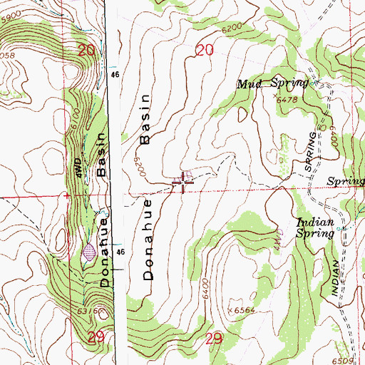 Topographic Map of Donahue Basin, ID