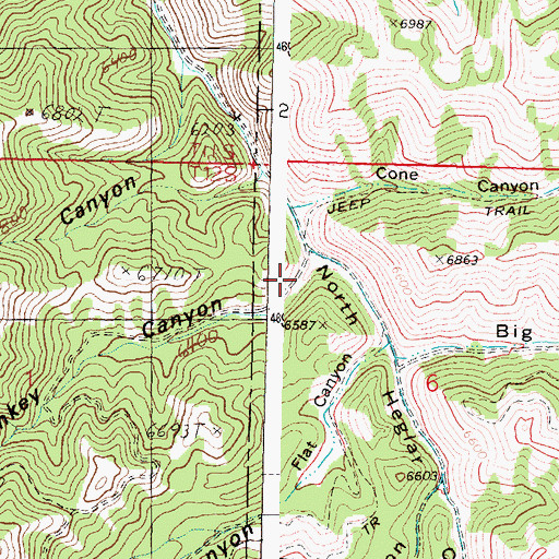 Topographic Map of Donkey Canyon, ID