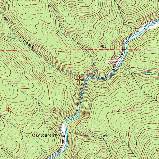 Topographic Map of Donkey Creek, ID