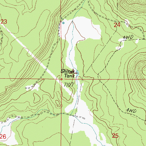 Topographic Map of Shiner Tank, AZ