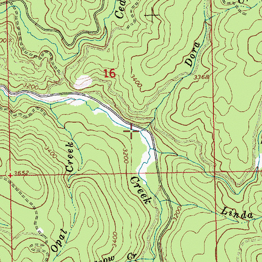 Topographic Map of Dora Creek, ID