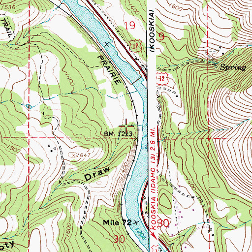 Topographic Map of Doty Draw, ID