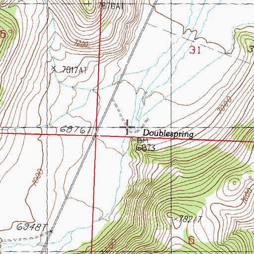 Topographic Map of Doublespring, ID