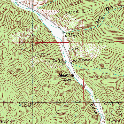 Topographic Map of Douglas Creek, ID