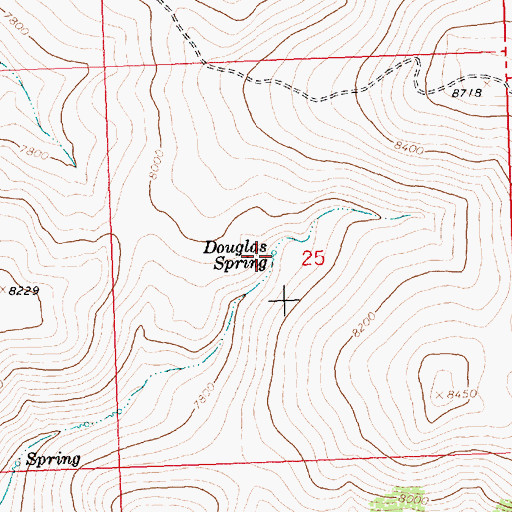 Topographic Map of Douglas Spring, ID