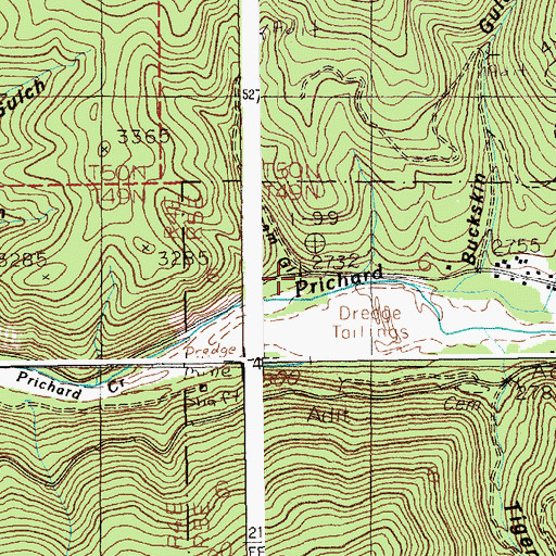 Topographic Map of Dream Gulch, ID