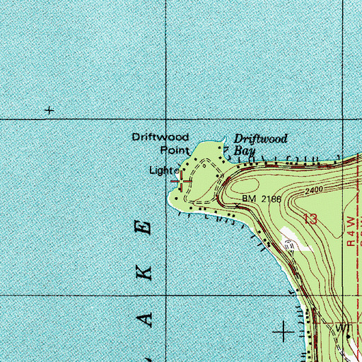 Topographic Map of Driftwood Point, ID