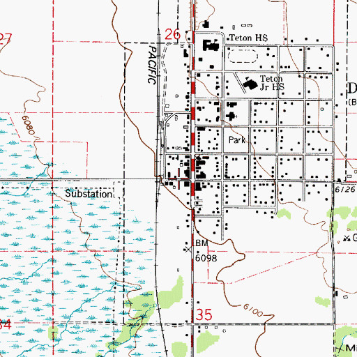 Topographic Map of Driggs, ID