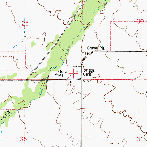 Topographic Map of Driggs Cemetery, ID