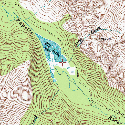Topographic Map of Drop Creek, ID