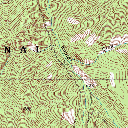 Topographic Map of Drop Creek, ID