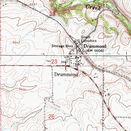 Topographic Map of Drummond, ID