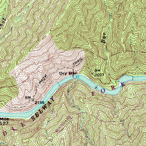 Topographic Map of Dry Bar, ID