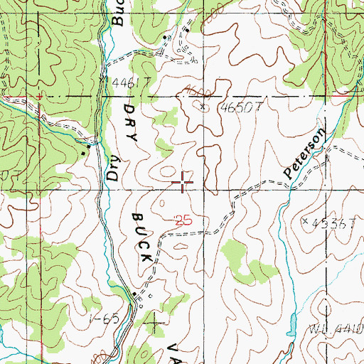 Topographic Map of Dry Buck Valley, ID