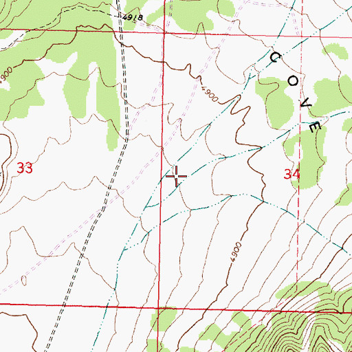 Topographic Map of Dry Canyon, ID