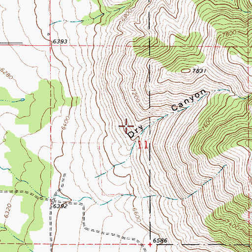 Topographic Map of Dry Canyon, ID
