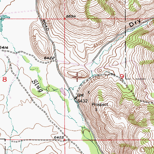 Topographic Map of Dry Canyon, ID