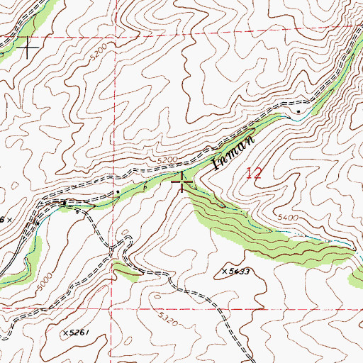 Topographic Map of Dry Canyon, ID