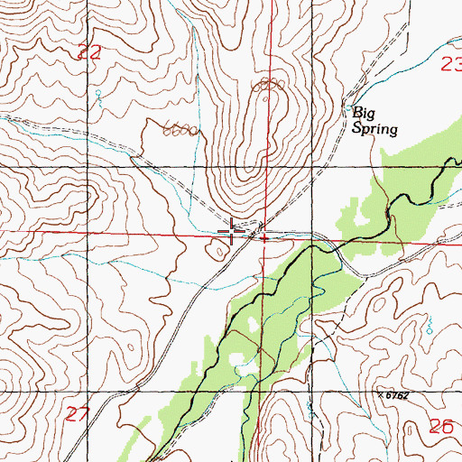 Topographic Map of Dry Canyon, ID