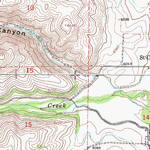Topographic Map of Dry Canyon, ID