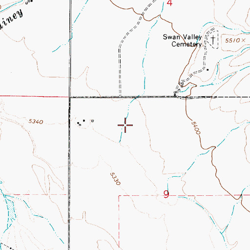 Topographic Map of Dry Canyon, ID