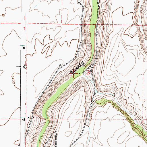 Topographic Map of Dry Canyon, ID