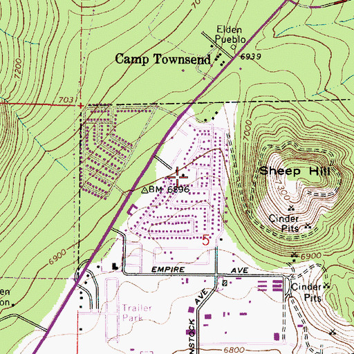 Topographic Map of Smoke Rise Park, AZ