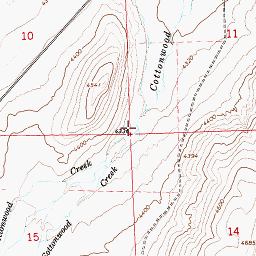 Topographic Map of Dry Cottonwood Creek, ID