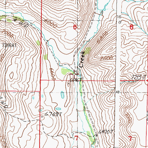 Topographic Map of Dry Creek, ID