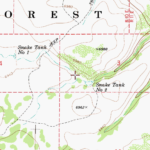 Topographic Map of Snake Number Two Dam, AZ