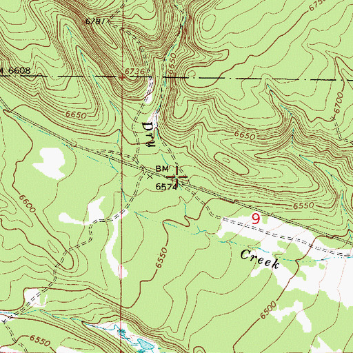 Topographic Map of Dry Creek, ID