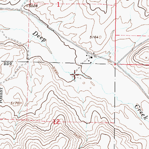 Topographic Map of Dry Creek, ID