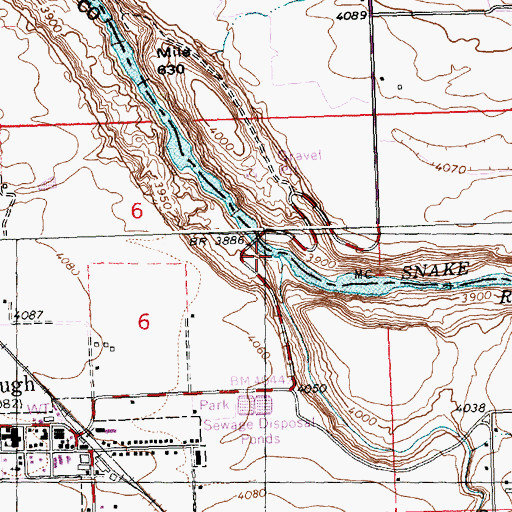 Topographic Map of Dry Creek, ID