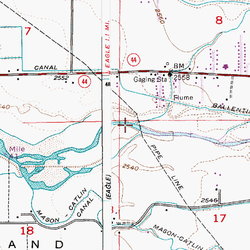 Topographic Map of Dry Creek, ID